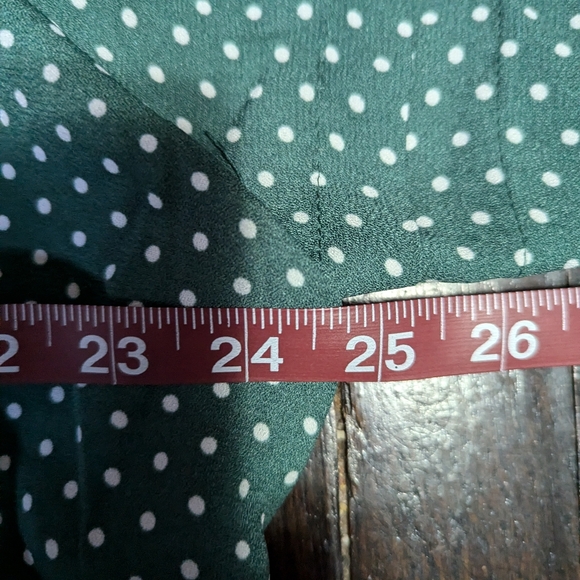 Draper James RSVP Green and White Polka Dot 3/4 Long Ruffle Sleeve Bodysuit - Picture 4 of 5